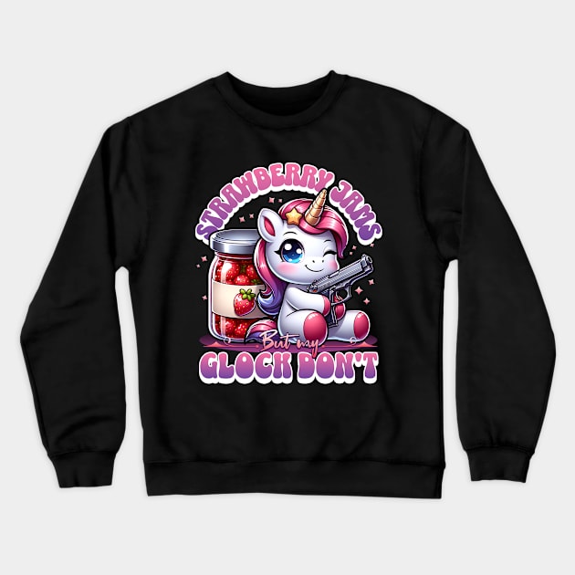 Strawberry Jams But My Glock Don't Crewneck Sweatshirt by BankaiChu